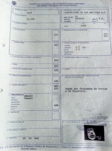 Ficha registro colección